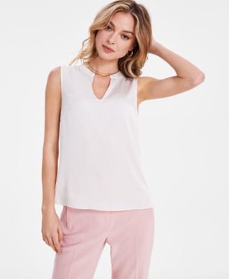 Bar III - Women's Split-Neck Sleeveless Blouse, Exclusively at Macy's