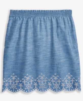 Epic Threads - Big Girls Eyelet-Trim Chambray Skirt