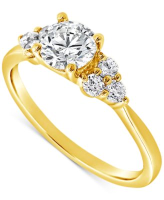 Macy's - Diamond Shoulder Cluster Engagement Ring (1 ct. t.w.) in 14k Gold