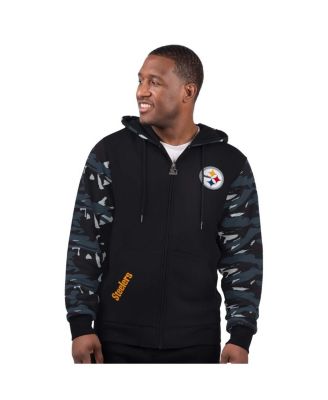 Starter - Men's Black Pittsburgh Steelers Thursday Night Gridiron Full-Zip Hoodie