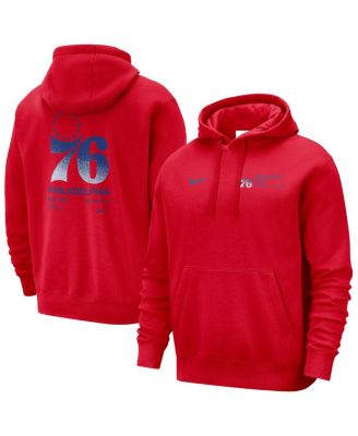 Nike - Men's Red Philadelphia 76ers Courtside Club Pullover Hoodie