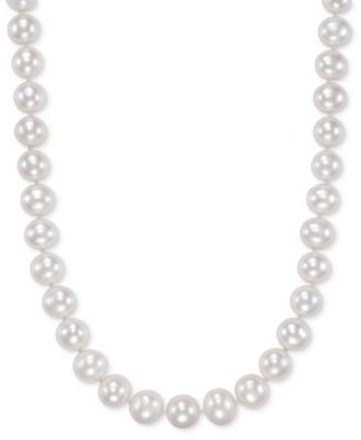 Macy's - Cultured Freshwater Pearl (9-1/2-10-1/2mm) 18" Strand Necklace in 14k Yellow Gold