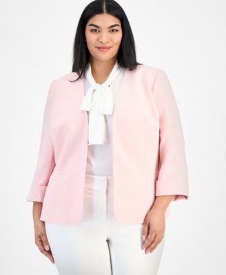 Kasper - Women's Cuffed-Sleeve Open-Front Blazer