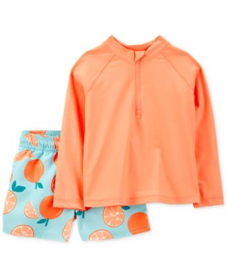 Carter's - Toddler Boys Rash Guard & Orange Slice-Print Swim Trunks, 2 Piece Set