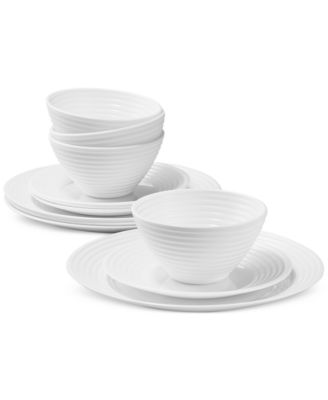 Arch Studio - Opal Glass 12-Piece Spiral Dinnerware Set
