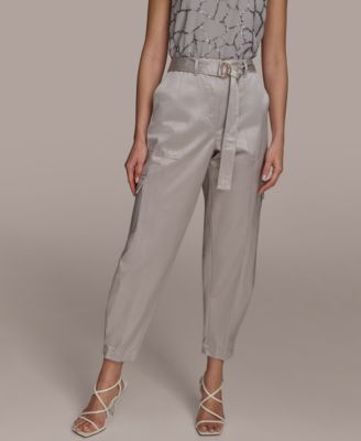 Donna Karan New York - Women's Belted Satin Cargo Pants