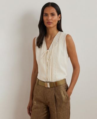 Lauren Ralph Lauren - Women's Embroidered Voile Sleeveless Blouse