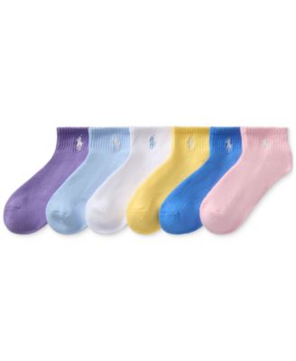 Polo Ralph Lauren - Little & Big Girls Sport Quarter Socks, 6-Pack