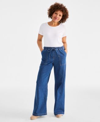 Style & Co - Women's Pull-On Wide-Leg Jeans, Exclusively at Macy's