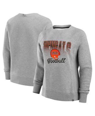 Fanatics - Women's Heather Gray Cincinnati Bengals Hit Hard Fleece Pullover Sweatshirt
