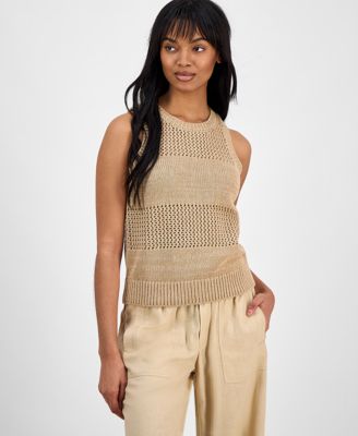 Nautica Jeans - Women's Mesh Striped Sleeveless Sweater