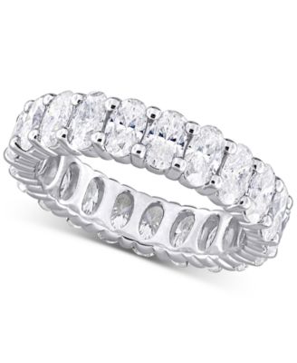 Macy's - Moissanite Oval-Cut Ring (4-1/5 ct. t.w.) in Sterling Silver
