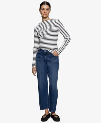 Sanctuary - Women's Striped Boat-Neck Long-Sleeve T-Shirt