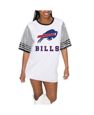 Gameday Couture - Women's  White/Gray Buffalo Bills Bling It Full Sequin Jersey Dress