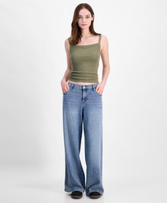 Vanilla Star - Juniors' Mid Rise Wide Leg Jeans