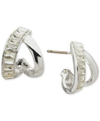 Anne Klein - Crystal Baguette Button Earrings