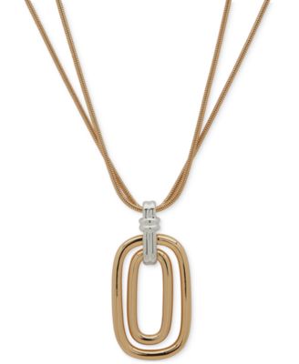 Anne Klein - Two-Tone Snake Chain Pendant Necklace