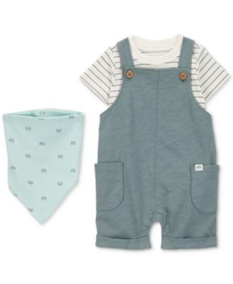 Carter's - Baby Boys Cotton Bandana, T-Shirt & Shortall, 3 Piece Set