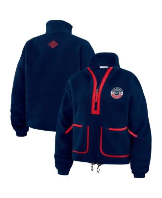 WEAR by Erin Andrews - Women's Navy Columbus Blue Jackets Polar Fleece Half-Zip Jacket