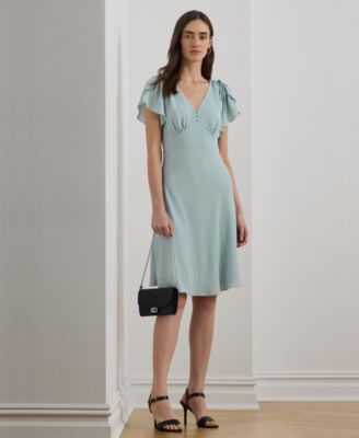 Lauren Ralph Lauren - Women's Bubble Crepe Flutter-Sleeve Dress
