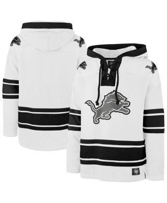 '47 Brand - Men's White Detroit Lions After Image Superior Lacer Pullover Hoodie