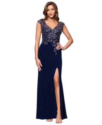 XSCAPE - Women's Embellished V-Neck Sleeveless Gown