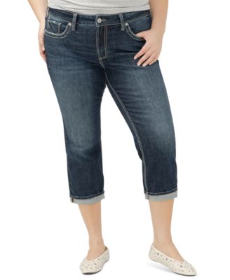 Silver Jeans Co. - Plus Size Suki Mid-Rise Curvy Fit Capri Jeans
