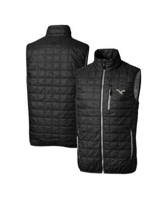 Cutter & Buck - Men's Black Philadelphia Eagles Gridiron Classics Big Tall Rainier PrimaLoft Eco Insulated Full-Zip Puffer Vest