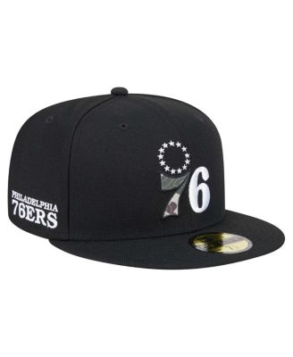 New Era - Men's Black Philadelphia 76ers Camo Print UV 59FIFTY Fitted Hat