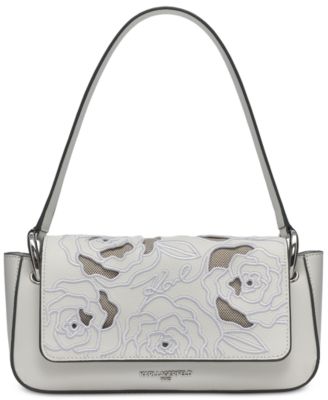 KARL LAGERFELD PARIS - Monet Floral Embroidery Small Leather Shoulder Bag