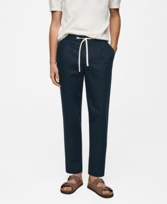 MANGO - Men's Drawstring Detail EU Slim-Fit Pants