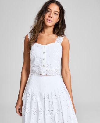 And Now This - Women's Sleeveless Eyelet Tank Top
