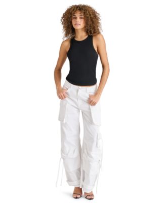 Steve Madden - Women's Duo Denim Cotton Cargo Pants