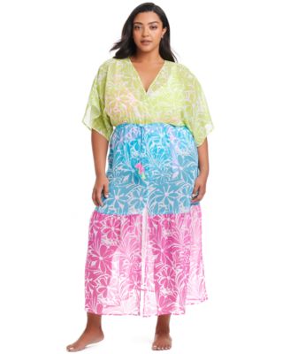 Bleu by Rod Beattie - Plus Size Sock It To Me Chiffon Dress Swim Cover-Up