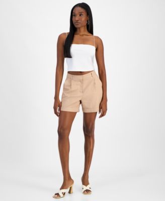 Bar III - Women's Cuffed Pleat-Front Shorts