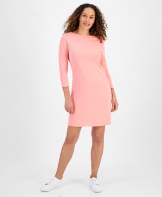 Style & Co - Petite Cotton Boat-Neck Dress, Exclusively at Macy's