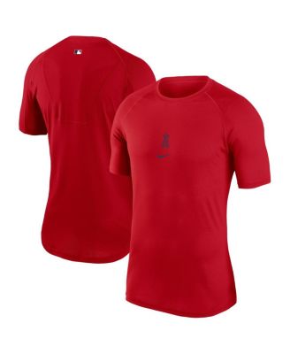 Nike - Men's Red Los Angeles Angels Authentic Collection Performance Raglan T-shirt