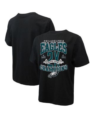 Majestic - Men's Black Philadelphia Eagles Two-Time Super Bowl Champions Yard Lines Heavyweight T-Shirt