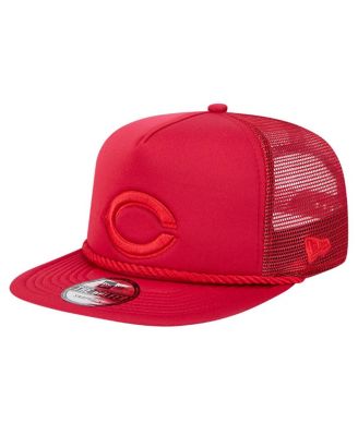 New Era - Men's Red Cincinnati Reds Tone Foam Meshback Golfer Snapback Hat