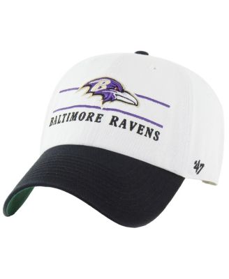 '47 Brand - Men's White/Black Baltimore Ravens Double Header Clean Up Adjustable Hat