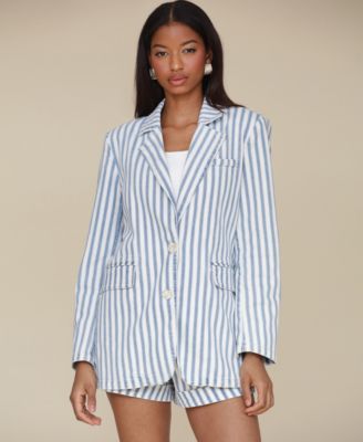 Avec Les Filles - Women's Oversized Striped Blazer