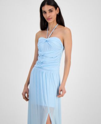 Bar III - Women's Halter Bandeau Mesh Maxi Dress