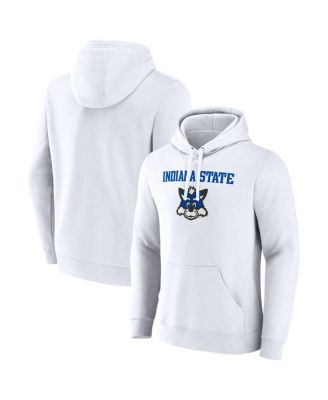Fanatics - Men's White Indiana State Sycamores Primary Logo Pullover Hoodie