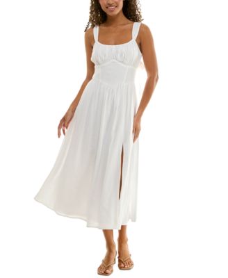 Trixxi - Juniors' Emma Drop-Waist Bow-Back Sleeveless Midi Dress