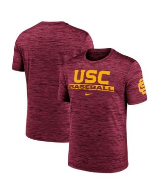Nike - Men's Cardinal USC Trojans Velocity Baseball Wordmark Stack Performance T-Shirt