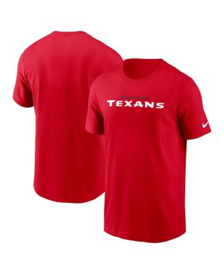 Nike - Men's Red Houston Texans Primetime Wordmark Essential T-Shirt