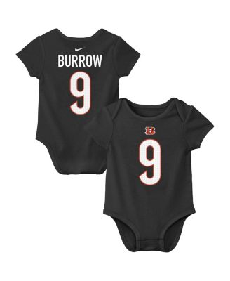 Nike - Baby Boys and Girls Joe Burrow Black Cincinnati Bengals Player Name Number Bodysuit
