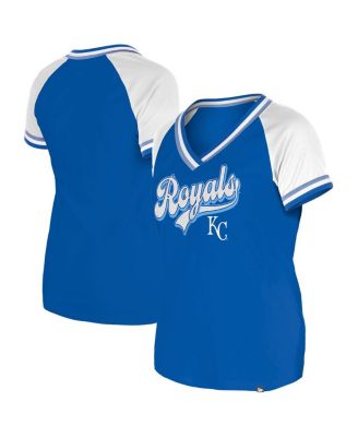 New Era - Women's Royal Kansas City Royals Gameday Raglan V-Neck T-Shirt