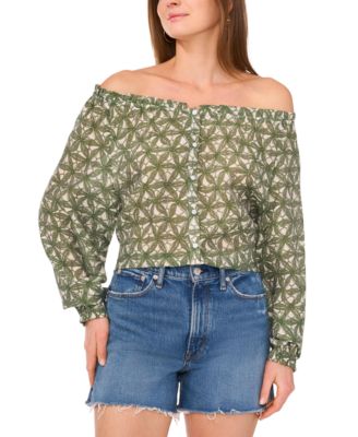 Vince Camuto - Women's Floral-Print Off-The-Shoulder Blouse