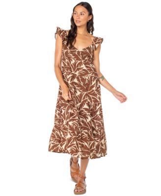 Roxy - Juniors' Palmy Days Cotton Printed Tiered Midi Dress